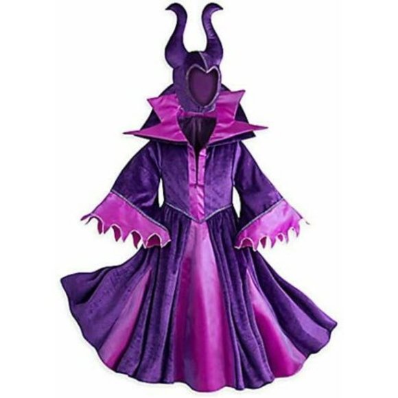 Disney Store Sleeping Beauty Maleficent Costume Dress w/ Plush Headpiece 9/10 - Picture 2 of 2